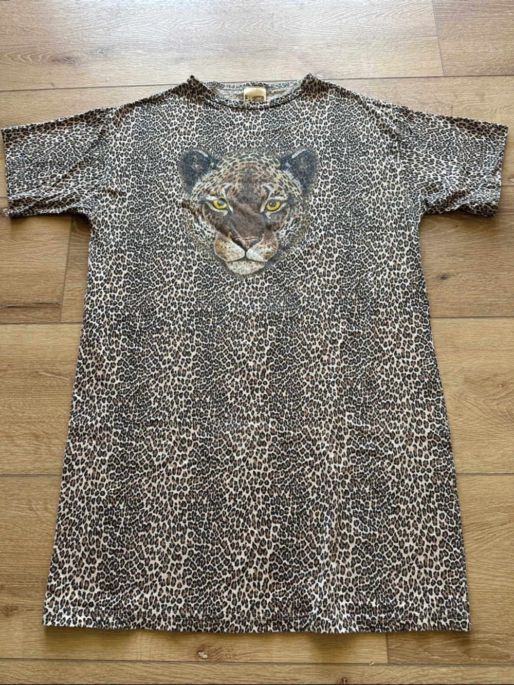 Vintage Y2K Jungle Joe’s Sleep Safari Leopard Nightshirt with Big Cat Graphic